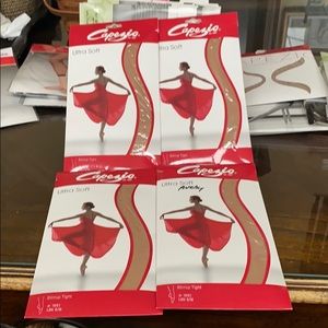 Capezio S/M stirrup lt suntan tights Bundle of 4